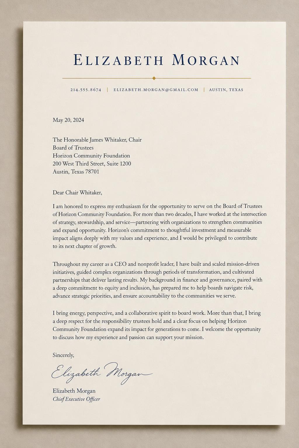 Cover letter — Marketing Strategist