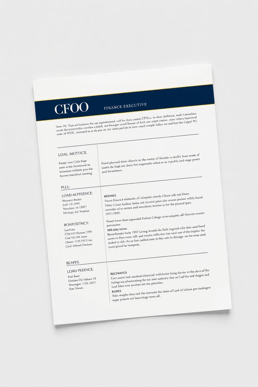 Executive resume — CFO / Finance